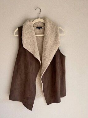 MADISON & LOLA Suede Shearling Vest